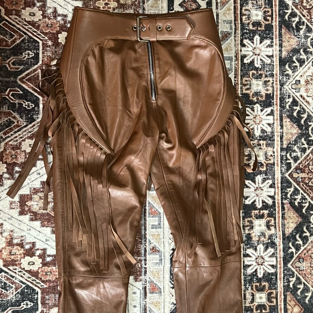 Understated Leather Chaps with Fringe